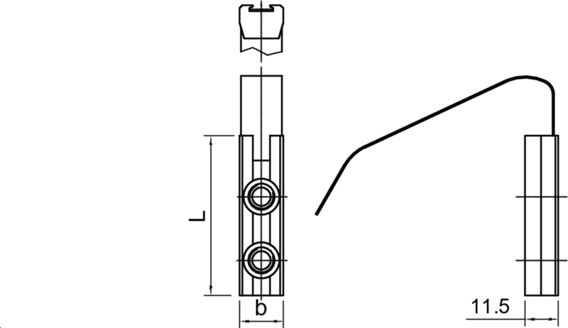 Befestigungsplatte TB4 BxL 15x80mm
