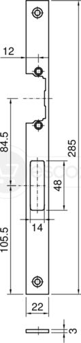 Schließblech systeQ-S-ESC-1 P788 für 118 Profix2 F3x22x285 DIN R (WS)