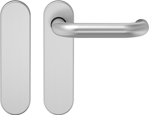 ECO Türdrückergarnitur D-110 m. Kurzschild blind, PZ, Edelstahl matt Griff, Griff,