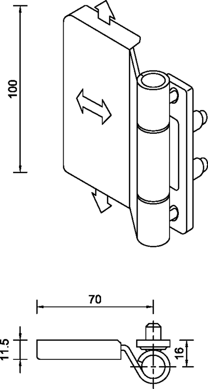 EDELSTAHL-TÜRBAND MIT BEF.-ZUB.DP16MM ZWEIDIMENSIONAL EINSTB. VE=1 STÜCK
