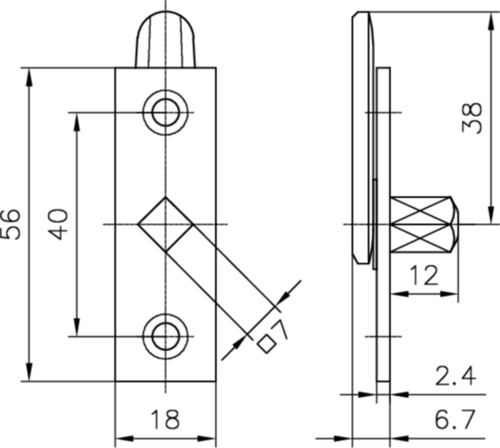 Dorneinreiber 565 7 mm VK-Dorn L=12mm, verzinkt