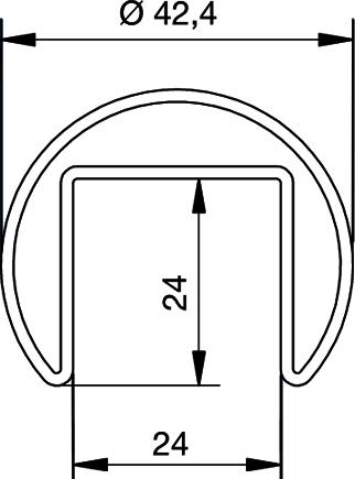 runder ring, U-förmige Klemme, Durchmesser 42,4, Innere Breite 24, Metallklemme