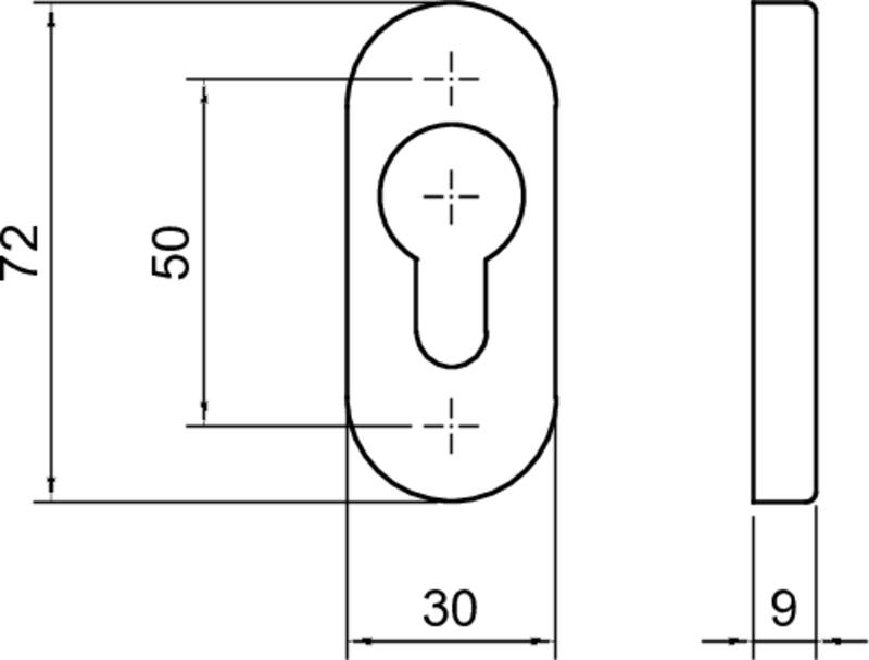 Türschloss, Schloss, Riegel, Hakenform, Maße 72x30x9