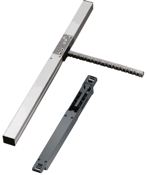 Schiene, Schiebetür, Stahl, Aluminium, Kettenglied