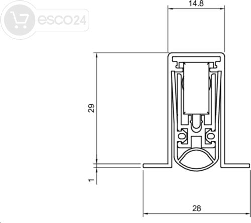 Schall-Ex L-15/30 OS f SF DIN 18095 Länge 1083 mm