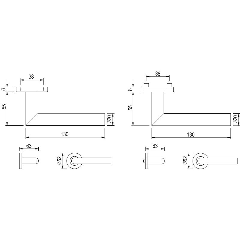 Griff-4, Schrankgriff, Metallstange, Wandmontiert, Maße-130mm