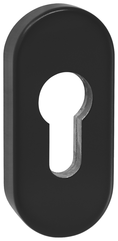 Schlitzrohrabdeckung, Rundprofil, Türschlossabdeckung, Metallic, schwarz