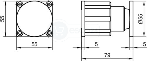 GEZE Ankerplatte (Haftgegenplatte) mit Federpuffer für Türhaftmagnet, 20 mm Federweg
