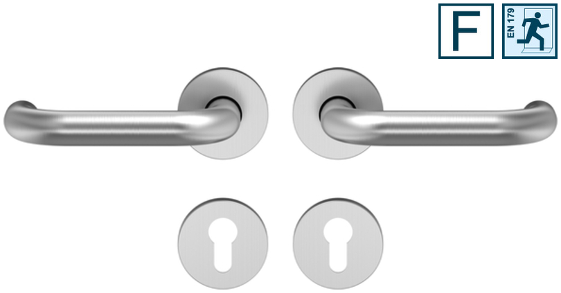 Türgriff, Türdrücker, Türknopf, Rundrosette, Edelstahl