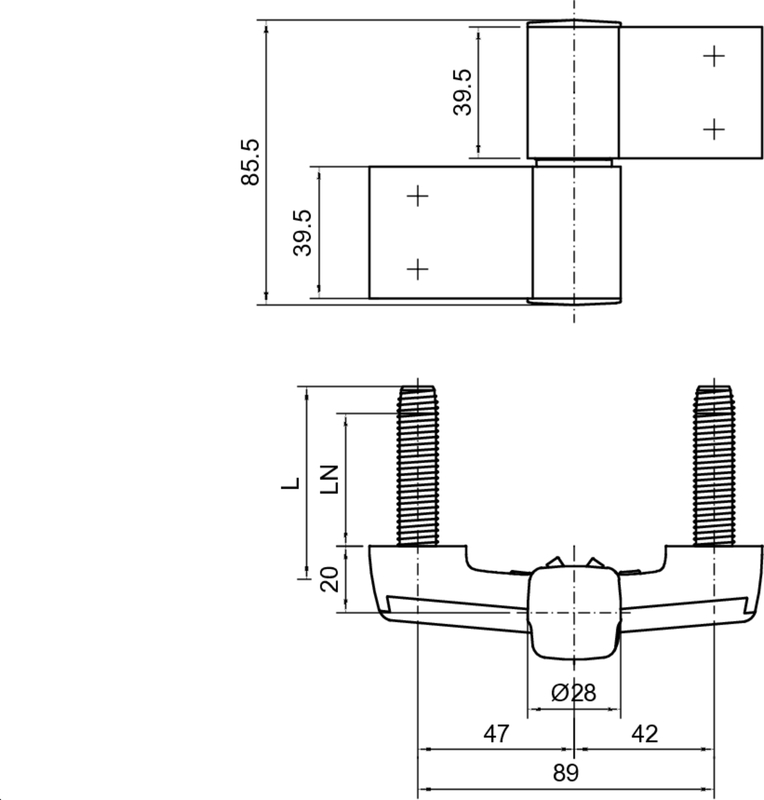 Schraub-/Wächter, Befestigungsklemme, Klemmhalter, Gehäuseform, Maße 89mm