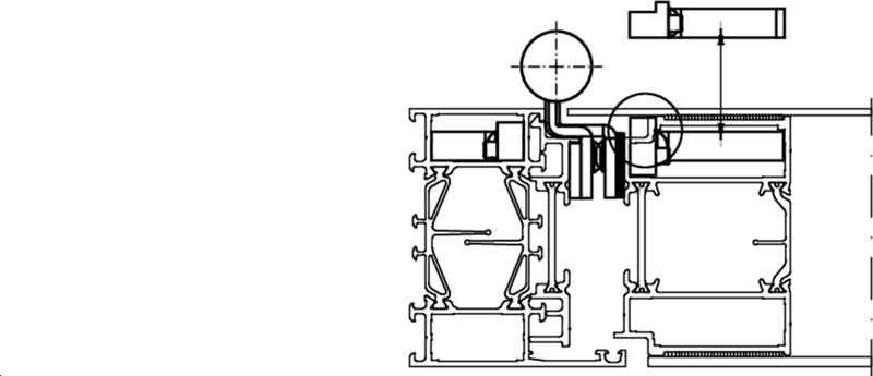 Sektionales Diagramm, Aluminiumprofil, Fensterrahmen, Architektenprofil, Dichtungssatz