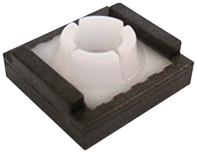 taktiler Schalter, SMD-Schalter, Kontaktgehäuse, elektronisches Bauteil, weißer Kunststoff