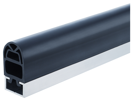 Aluminiumprofil, Gummidichtung, schwarz, Hohlprofil, industrielle Schiene