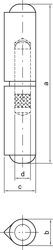BANDROLLE, STAHL BLANK MIT FESTEM MESSINGSTIFT, 100 MM Diagramm, Handlung, Zylinder, Diagramm, Handlung,