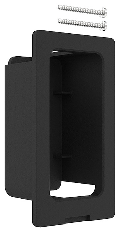 Hohler rechteckiger Halter, Wandmontage, schwarzes Metall, Schraubmontage, Rahmenabstandhalter