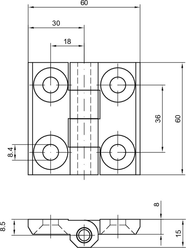 Buchsenblock, Lagerhalter, 4-Löcher, Koppelblock, Nutführung
