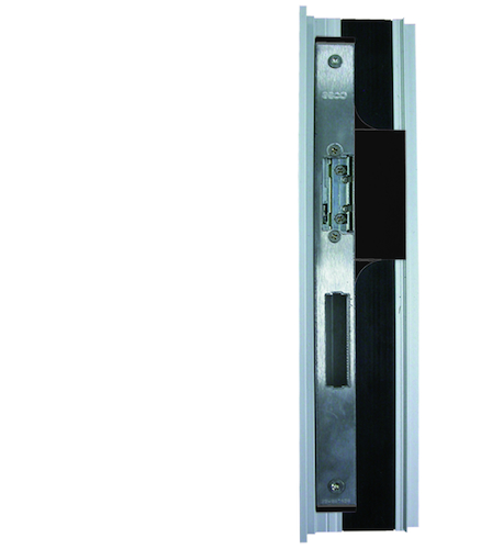 ISO-Platte Universal schwarz DIN Links Lappen 19-35mm, für Schließblech F3x24mm