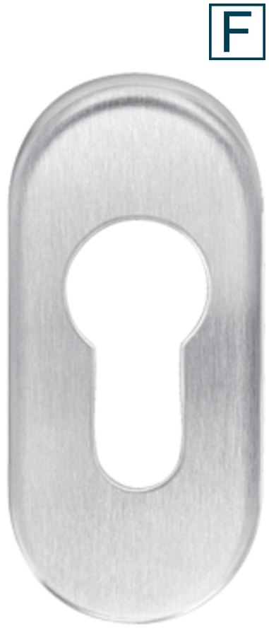 esco Clip-Schlüsselrosette h=7mm, oval, PZ, F1 (Alu silber poliert)