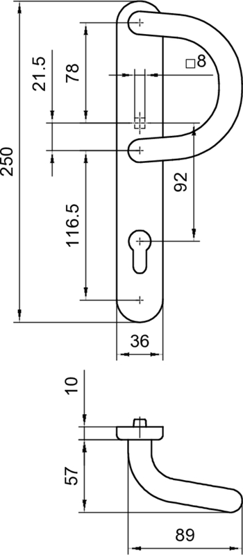door handle, escutcheon, keyhole, door lever, door hardware