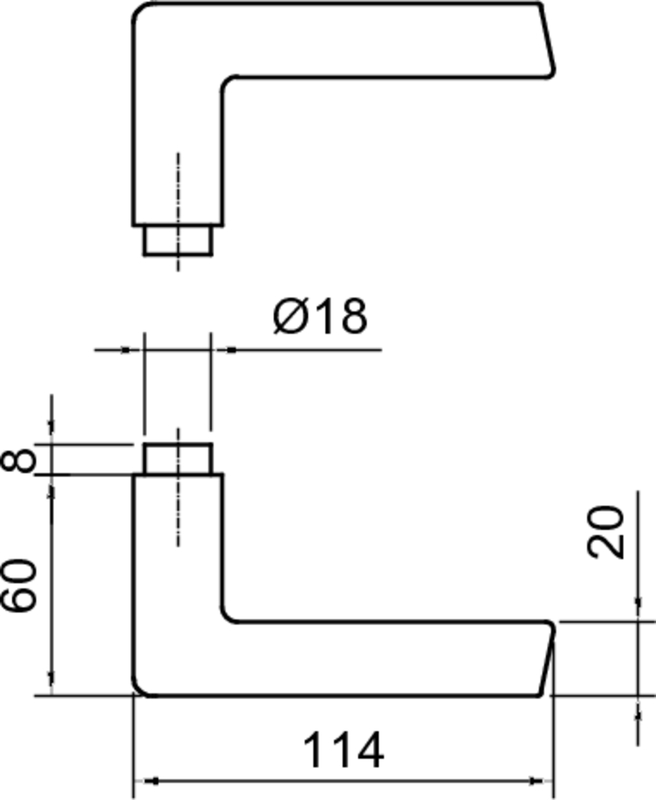 L-Shape, Armature, Bathroom accessory, Metallrohr, Abmessungen 114x60x20