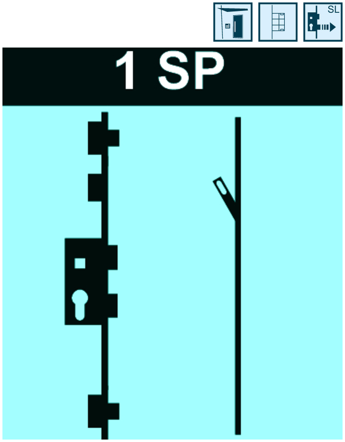 HT-MFV-Set systeQ-M-SL-SP-1 1flg. einw., SP-Schloss, Schließleiste