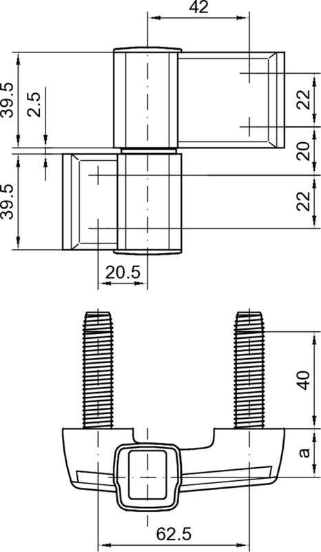 TB60AT 2tlg.+Ankerschraub.58mm BA 62,5mm, DP 20mm, EV1 CAD-Diagramm, Diagramm, CAD-Diagramm, Diagramm,
