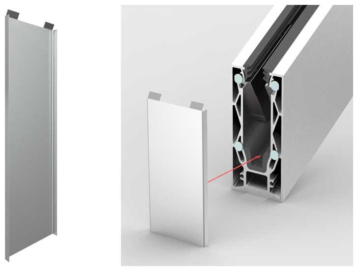 Aluminiumprofil, Türverkleidung, Kunststoffkern, Hohlprofil, Strukturprofil