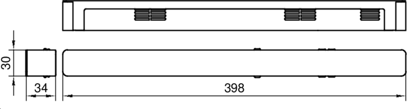 LED-Bar, Aluminium, Kühlweiß, Abmessungen-398mm, Belüftung
