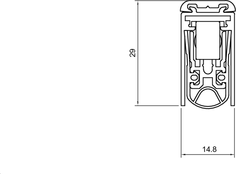 Profilzeichnung, Sensor-Schiene, Steckverbinder, Kunststoff, Illustration