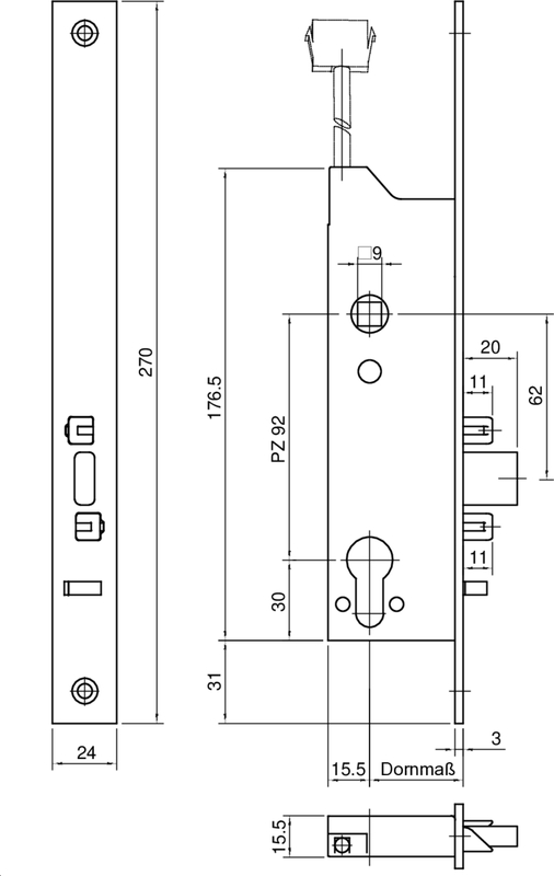 Schloss, Schloss Mechanismus, Abmessungen, Türbeschlag, Türbeschlag-Lockset