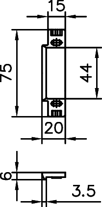metall, Haltelelement, Maße, Bohrung, Abstand