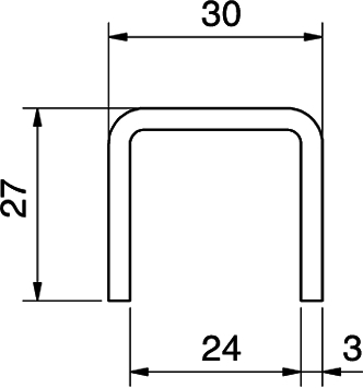 u-förmiger Clip, Metall-U-Klammer, Abstandshalter, U-förmiges Halteblech, Maßzeichnung