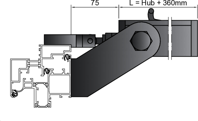 Profilhalter, Scharnier, Aluminium, Gehäuse, Montagehalterung