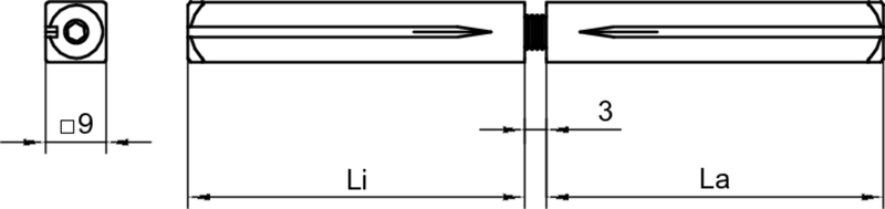 Schraubenzylinder, Kernmaterial Li, La, Maßangabe, Patrone