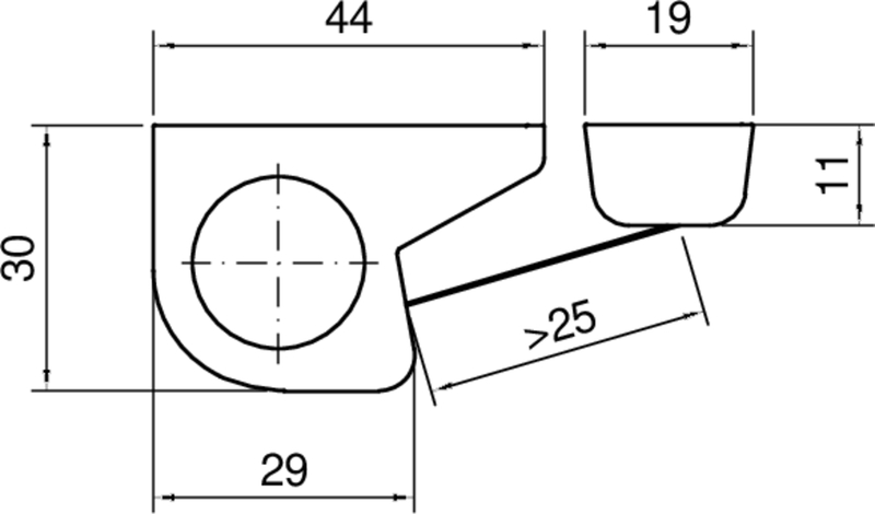 Winkelbügel, Mechanikclip, Metall, Montagebügel, Loch