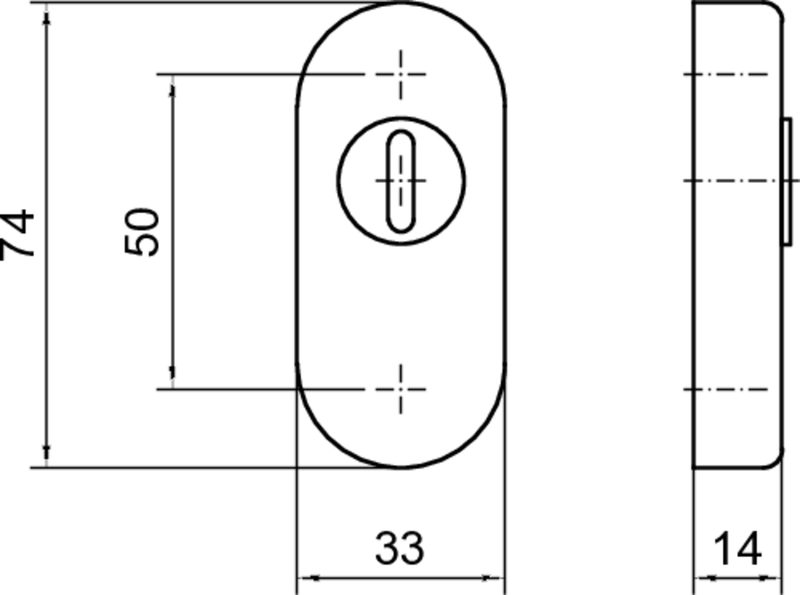Schloss, Riegel, Schließmechanismus, Metall, Abmessungen-74mm