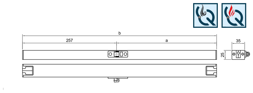 LED-Streifen, Lineares Licht, Abmessungen 257mm, Montagehalter, elektrischer Stecker