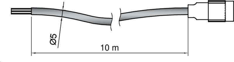 kabel, Kabel mit Stecker, runddraht, 10 m Länge, Ø5 mm