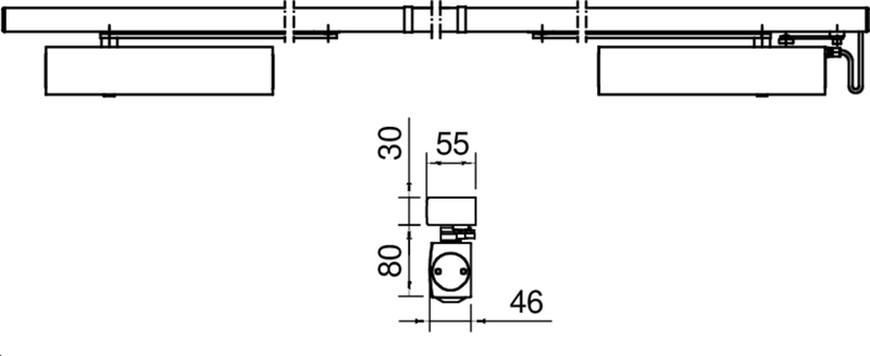 Schienenleuchte, Lichtschiene, Spotlights, Halogenlampen, Montagezubehör