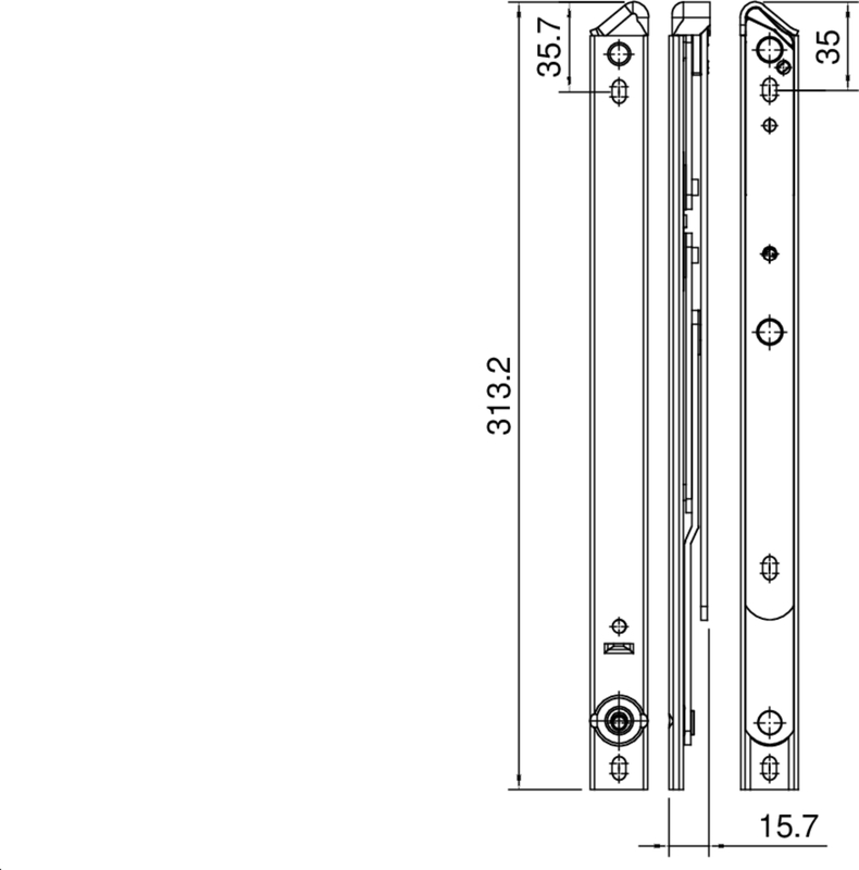 Türschloss, Schloss, Beschlag, Metall, Länge 313,2mm