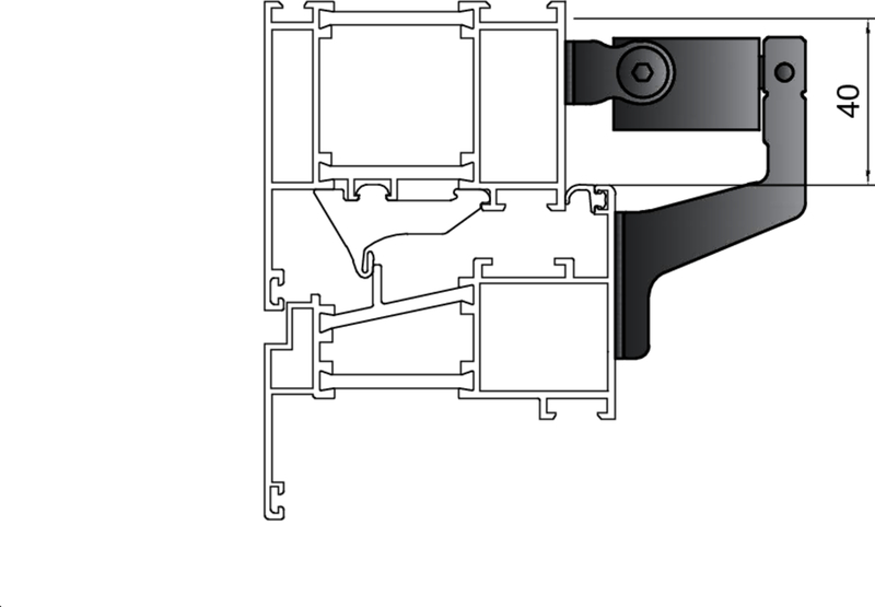 Aluminiumprofil, Profil, Kunststoff, Schwarz, Technische Zeichnung