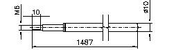 Rundstange oben 10x1487 mm, M6 für AUT / IQ Lock EL DL/EM DL, L/R