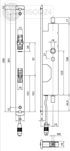 FT-GK systeQ-M-ESC f. UL 661/AUT D34 U5x24x285 f.GF,L/R