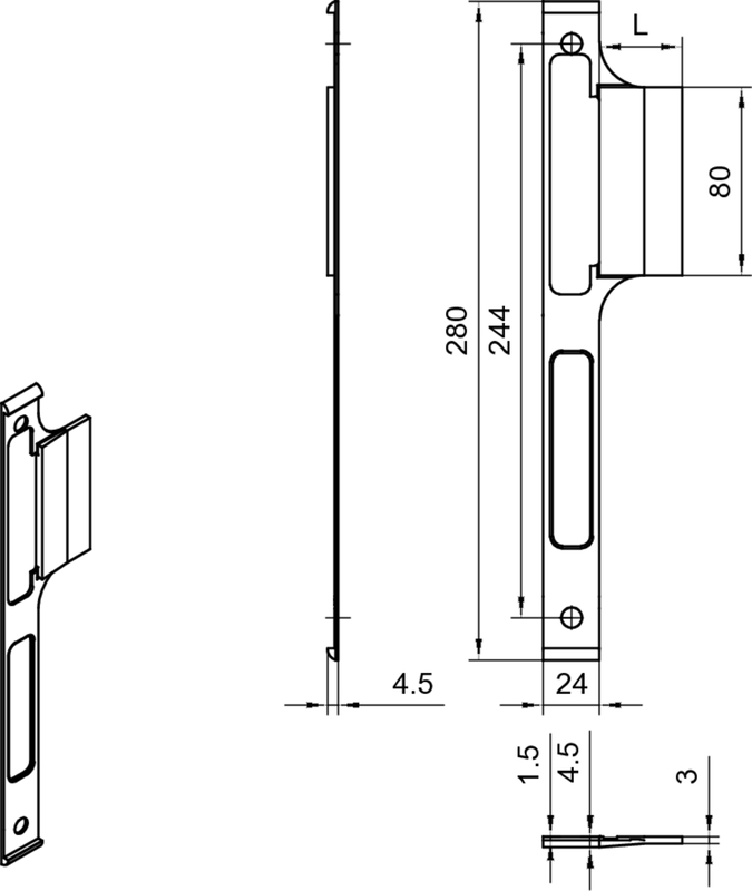 ISO-Platte Gutmann GWD070 SB  Lappen 25mm F3x24x270mm DIN L