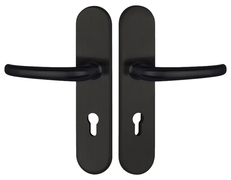 Tür/Griff, Türgriff-Set, Keyhole, Metall/Material, Schwarz