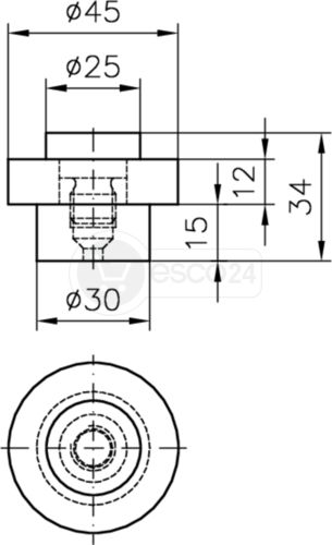Türpuffer 3881 45mm Durchmesser Edelstahl fein matt