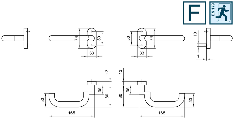 Türgriff, Türöffner, Griff, Türbeschlag, Elektrische Türöffnung