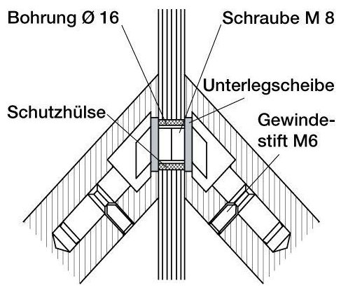 esco Stangengriff-Befestigungsset MS 260.00.3  45°, paarweise, Glasstärke angeben