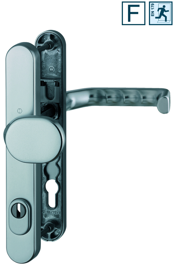 Türdrücker, Türgriff, Edelstahl, Sicherheitsrosette, Schlossrosette