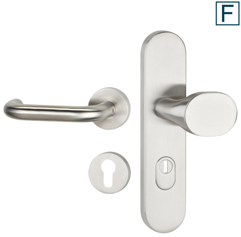 Türdriegel, Türklinke, Metalloberfläche, Edelstahl, Türbeschlag